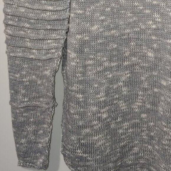 Leif Nelson Grey White Ombre Knit Hooded Pullover Sweater Size L - Picture 7 of 8